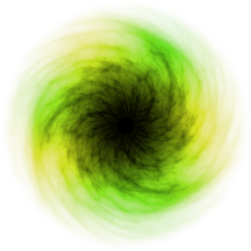 A green-and-yellow vortex